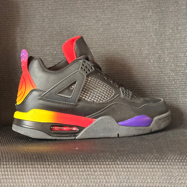 Air Jordan 4 "Rainbow Smiling Face" men's black and orange (custom)