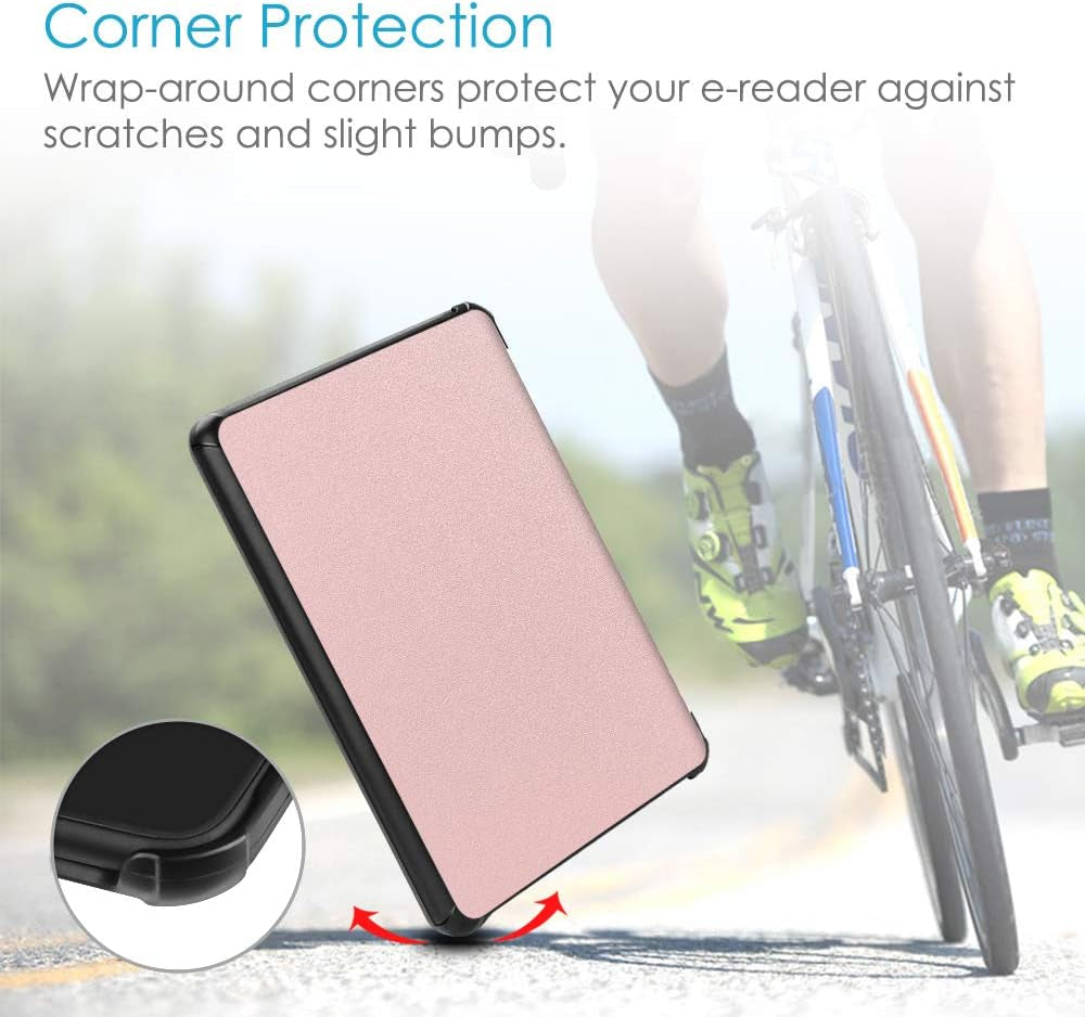 Slimshell Case for 6" Kindle Paperwhite (10Th Generation, 2018 Release) - Premium Lightweight PU Leather Cover with Auto Sleep/Wake for Amazon Kindle Paperwhite E-Reader, Rose Gold