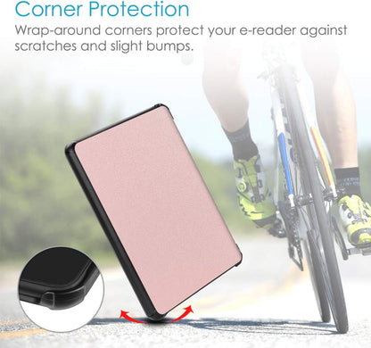 Slimshell Case for 6" Kindle Paperwhite (10Th Generation, 2018 Release) - Premium Lightweight PU Leather Cover with Auto Sleep/Wake for Amazon Kindle Paperwhite E-Reader, Rose Gold