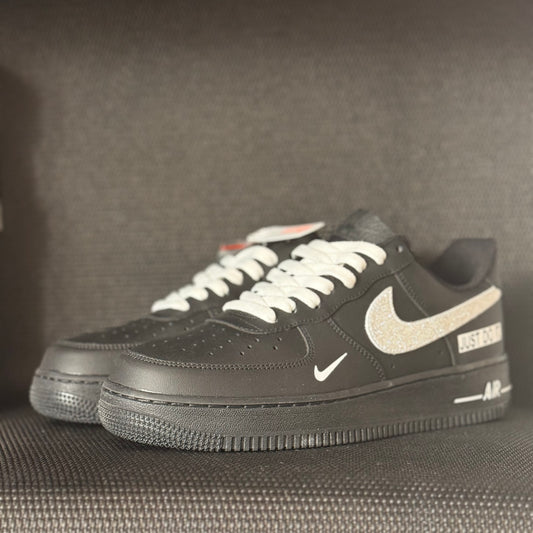 Custom Black & Silver Glitter AF1 Style
