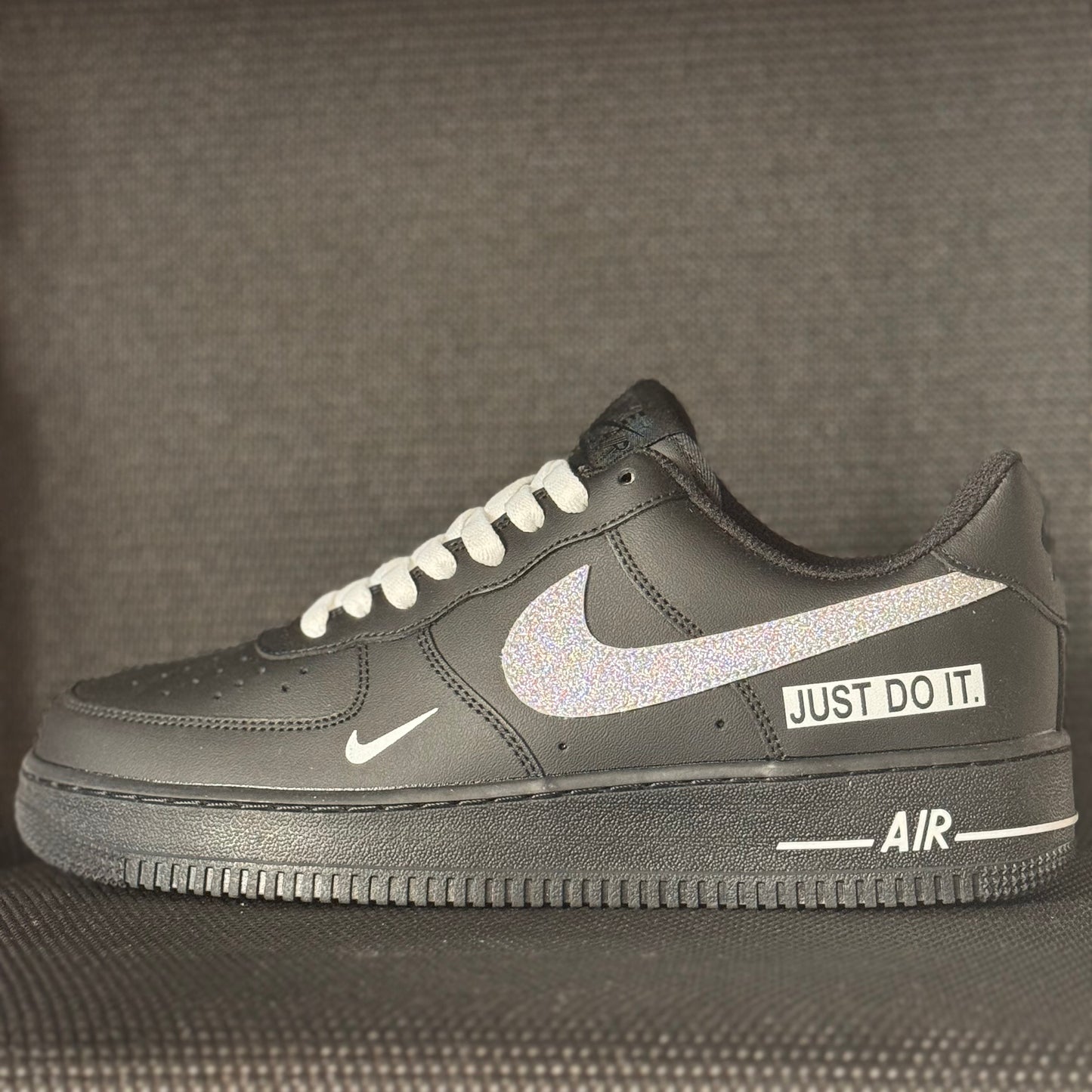 Custom Black & Silver Glitter AF1 Style