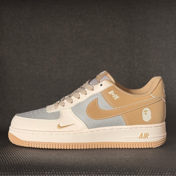 Custom AF1 Low BAPE STA Style – Tan/Grey