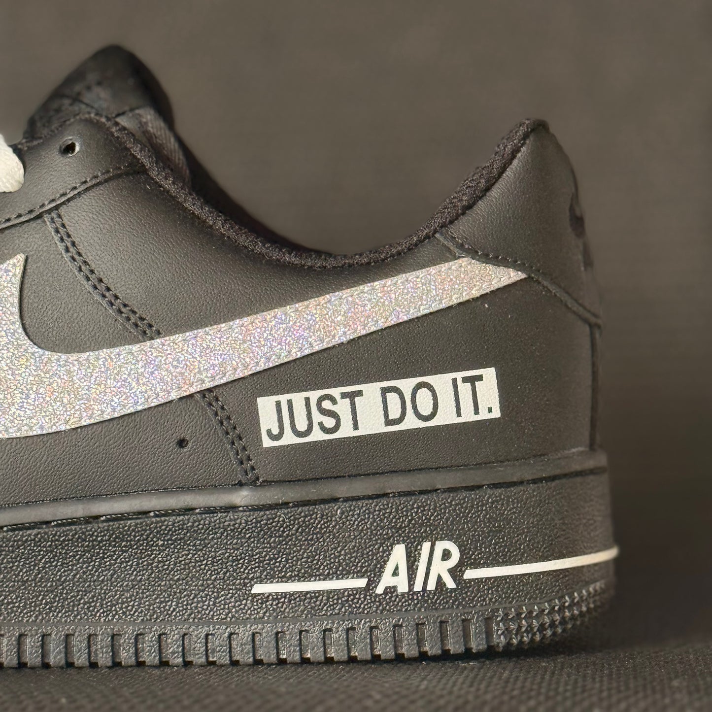 Custom Black & Silver Glitter AF1 Style