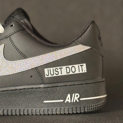 Custom Black & Silver Glitter AF1 Style