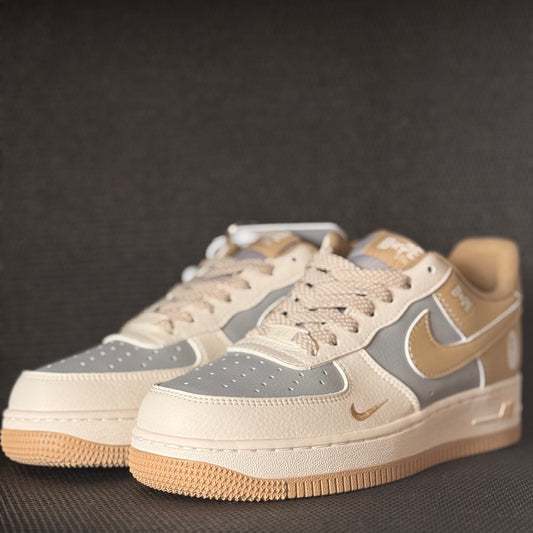 Custom AF1 Low BAPE STA Style – Tan/Grey