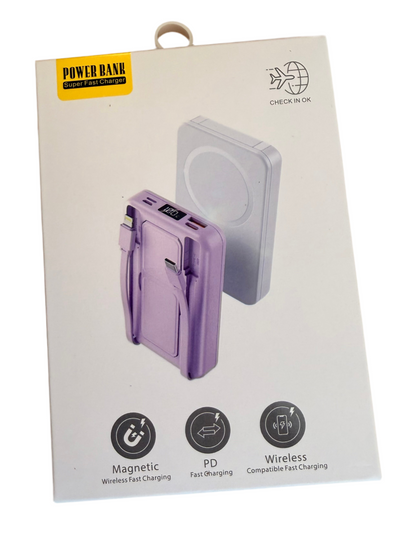 Gillymerch Magnetic Wireless Portable Charger, 10000mAh Power Bank with PD20w Fast Charging, USB C in&Out Battery Pack, Compatible with Mag-Safe for iPhone 17/16/15/14/13/12/11 Series, Samsung, Android, and More