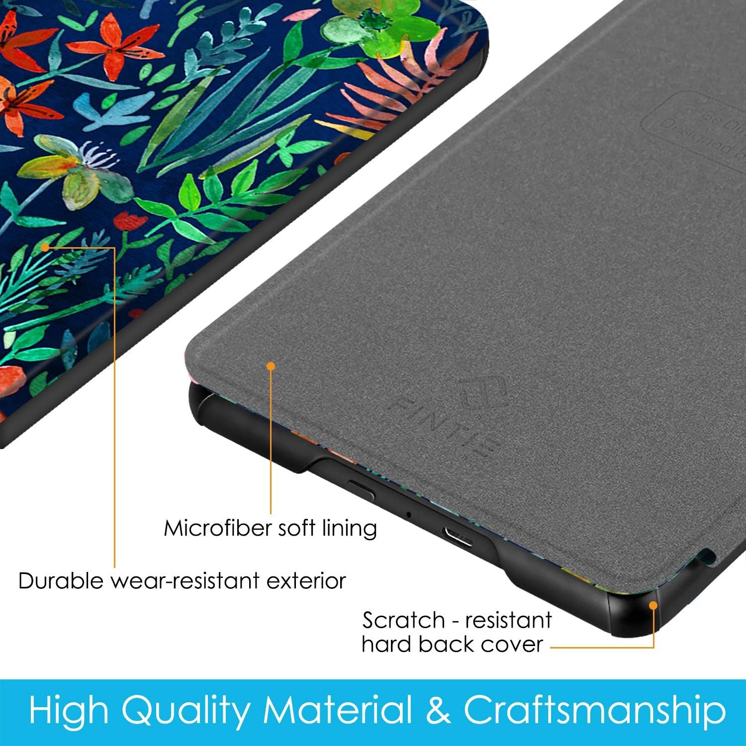 Slimshell Case for 6" Kindle Paperwhite (10Th Generation, 2018 Release) - Premium Lightweight PU Leather Cover with Auto Sleep/Wake for Amazon Kindle Paperwhite E-Reader, Jungle Night
