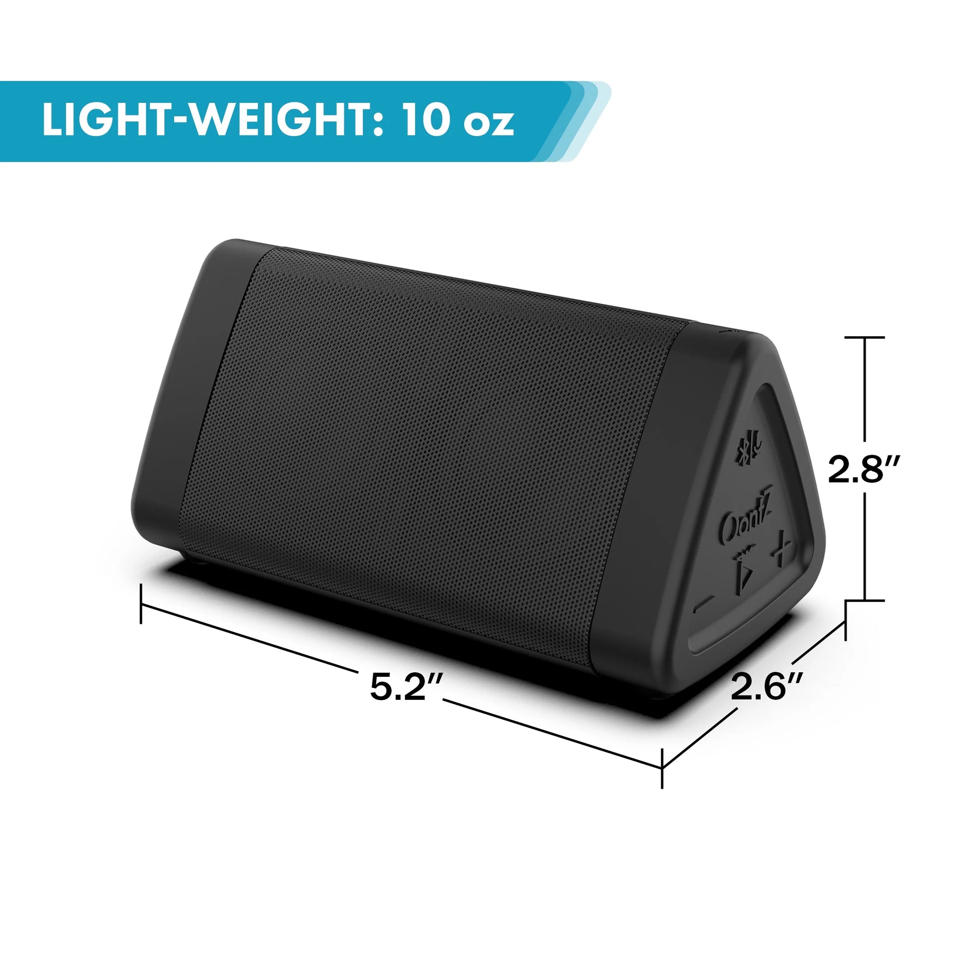 Angle 3 Bluetooth Speaker, up to 100 Ft Wireless Range, Portable Wireless Speaker for Iphone, Android Phones, Louder Volume, Crystal Clear Sound, Rich Bass, Waterproof (Black)