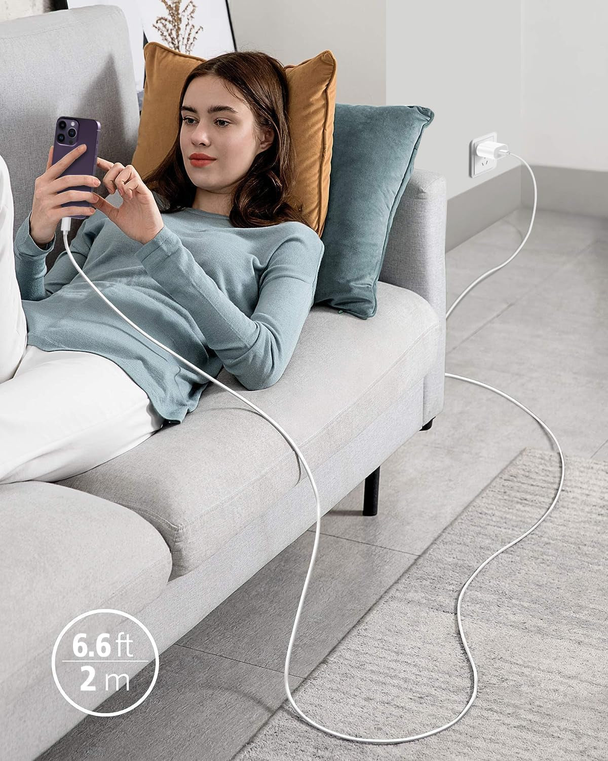Phone Charger, Cube Phone Charger Travel 2Pack 6FT Lightning Cable Cord Quick Fast Charging Cord USB Wall Chargers Travel Plug Adapter for Phone 16 15 14 13 12 11 X 8 plus XR XS Max 7 SE Ipad, Airpods